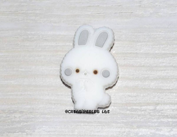 Lapin silicone blanc/gris