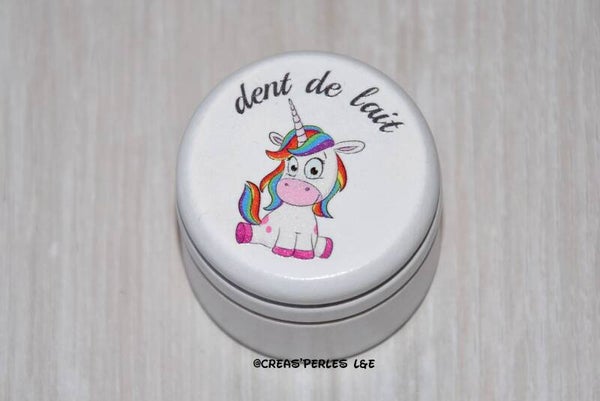 Boite à dent licorne blanc