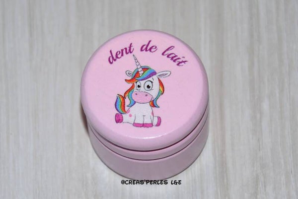 Boite à dent licorne rose