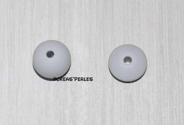 Perles silicone 12mm gris clair