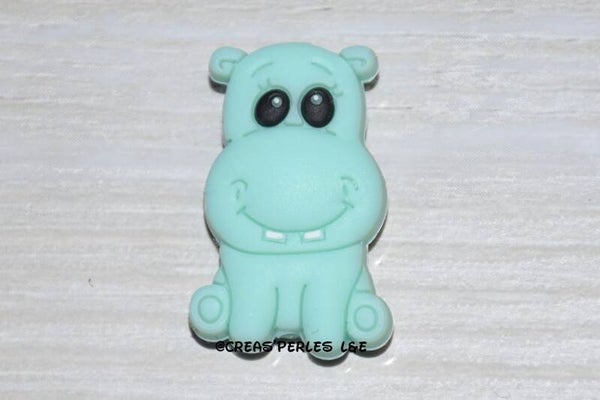 Hippopotame silicone menthe