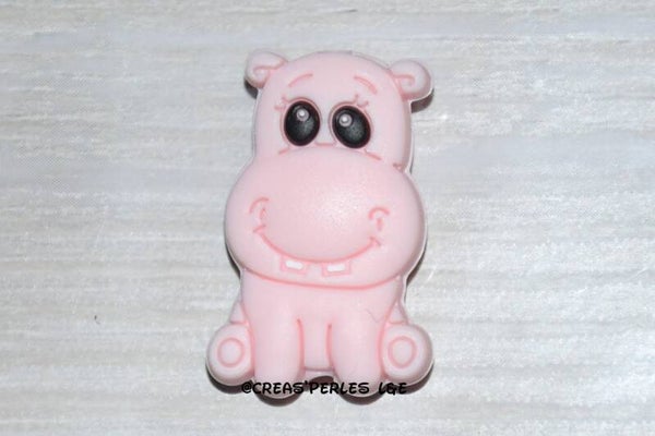Hippopotame silicone rose clair