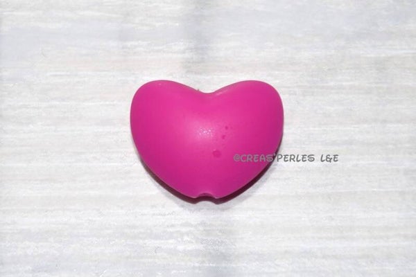 Coeur silicone rose fuchsia