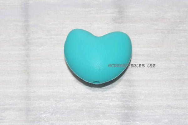 Coeur silicone bleu turquoise