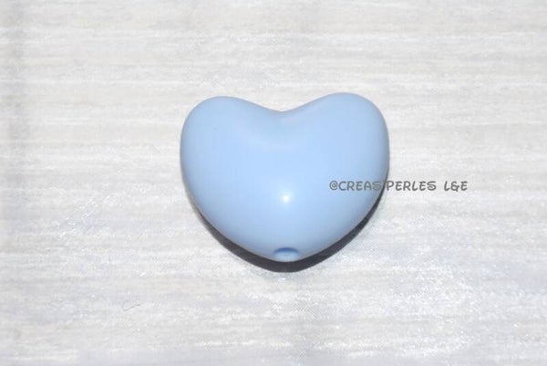 Coeur silicone bleu clair