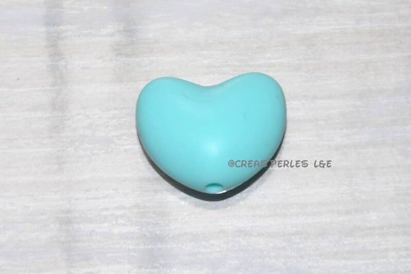 Coeur silicone bleu lagon