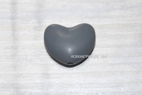 Coeur silicone gris foncé