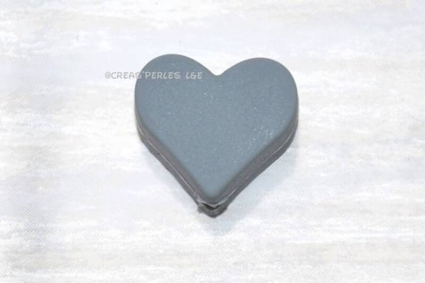 Petit coeur silicone gris foncé
