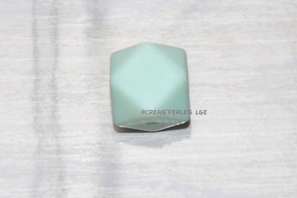 Hexagone silicone marbré menthe