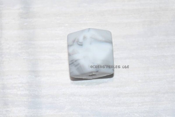 Hexagone silicone blanc marbré