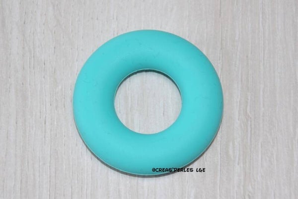 Anneau en silicone bleu turquoise 40mm