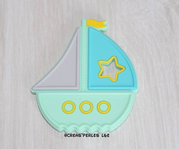 Anneau de dentition bateau menthe