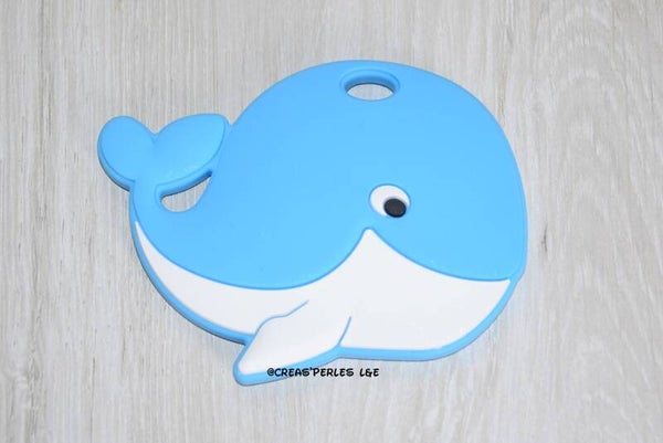 Anneau de dentition baleine bleu azur