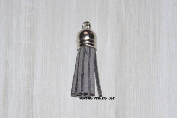 Plumeau porte-clé gris