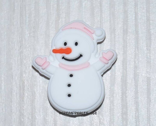 Bonhomme de neige carotte rose clair silicone