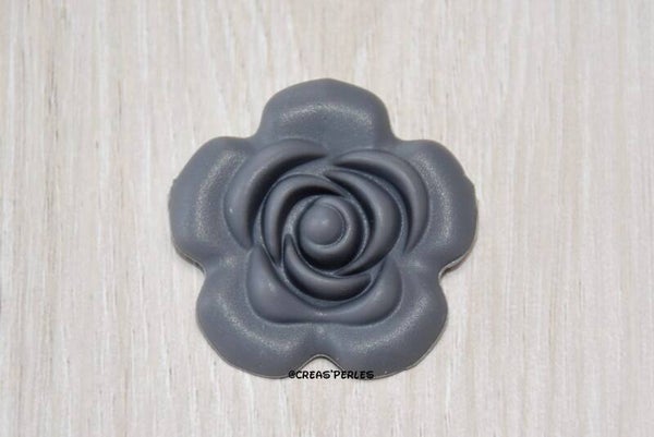 Grande rose silicone gris foncé