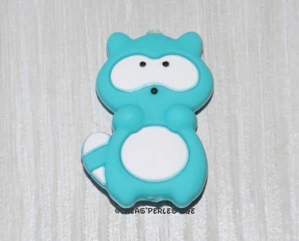 raton laveur silicone bleu turquoise