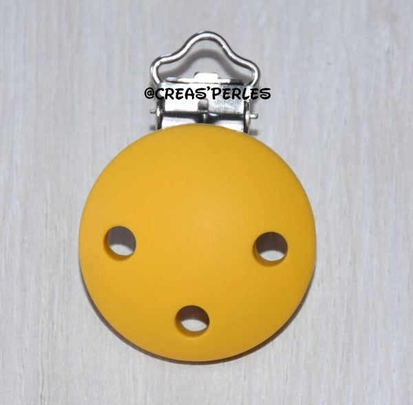 Clip silicone jaune moutarde