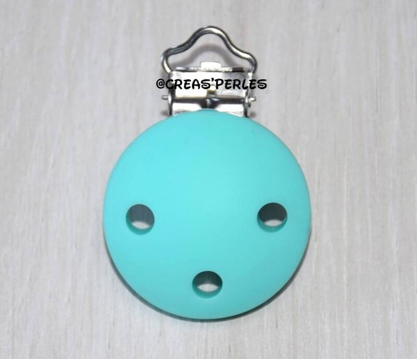clip silicone bleu turquoise clair