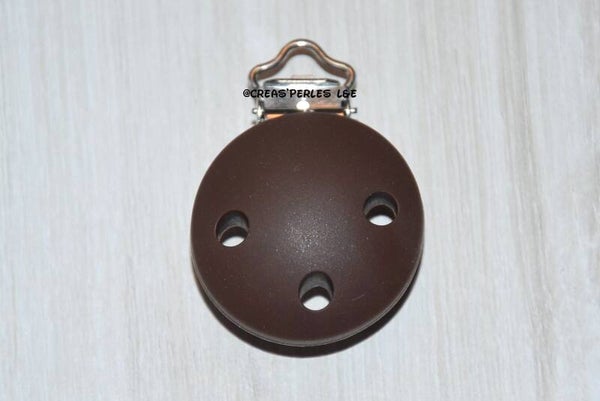 Clip silicone marron