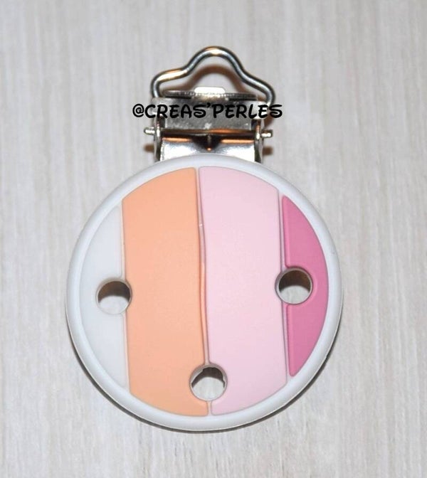 Clip silicone multicolore rose