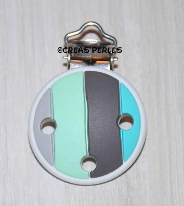 Clip silicone multicolore turquoise