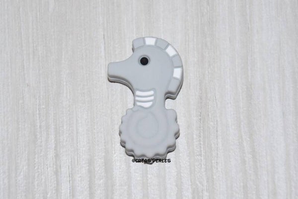 Hippocampe silicone gris clair