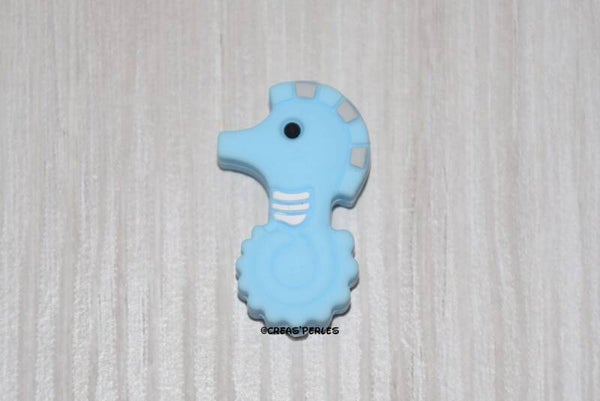 Hippocampe silicone bleu clair