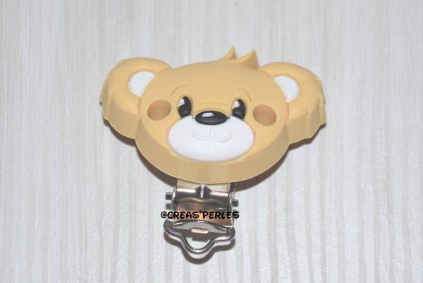 Clip silicone ours beige foncé