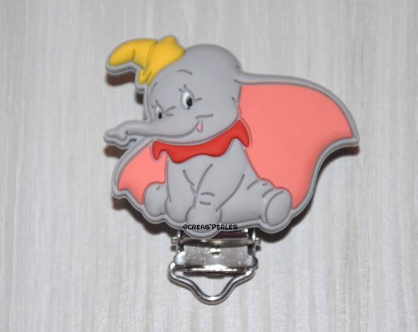 Clip silicone éléphant volant jaune