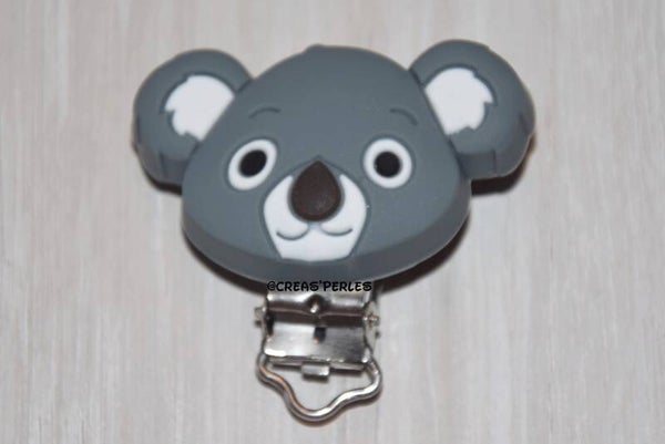 Clip silicone koala gris foncé