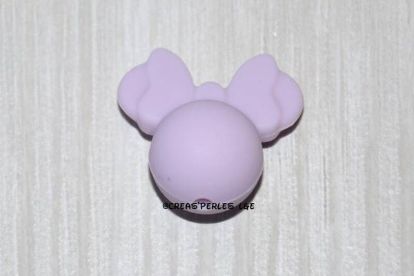 Souris noeud silicone lilas