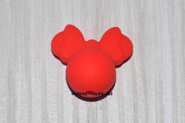 Souris noeud silicone rouge