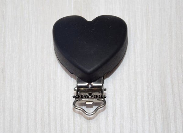 Clip silicone coeur noir