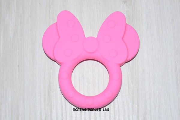 Anneau de dentition souris noeud rose moyen