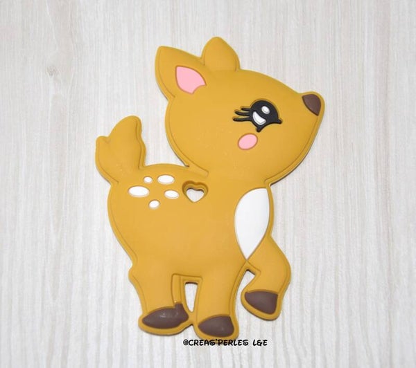 Anneau de dentition biche jaune moutarde