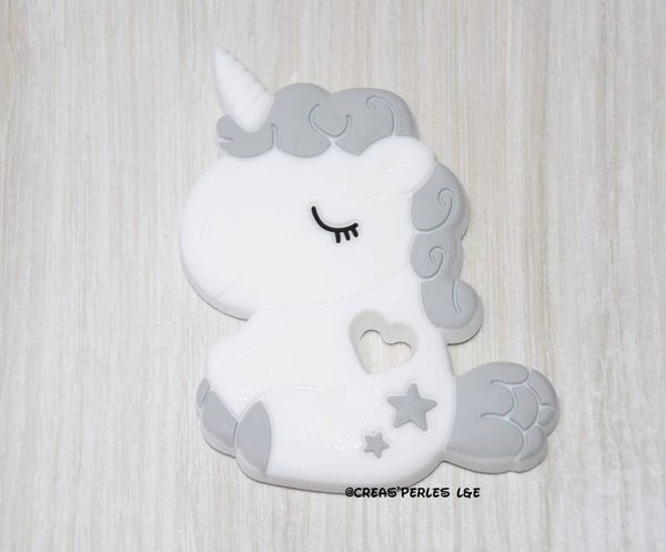 Anneau de dentition licorne gis clair