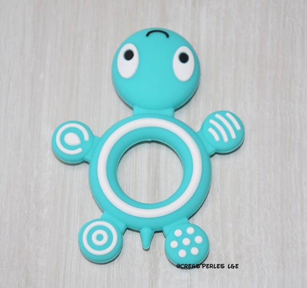 Anneau de dentition tortue bleu turquoise