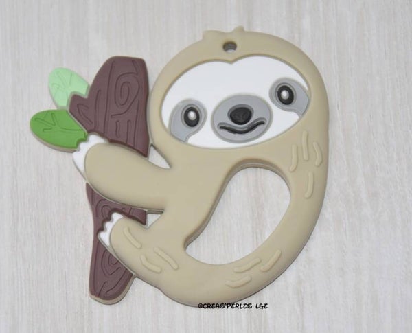 Anneau de dentition paresseux gris/beige