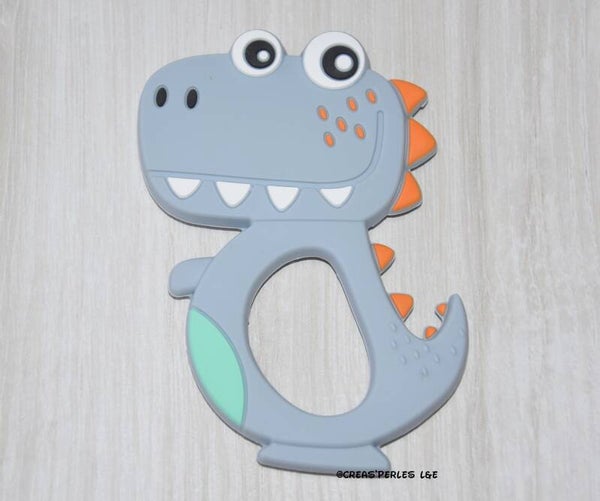 Anneau de dentition dinosaure NEW gris