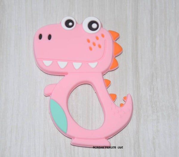 Anneau de dentition dinosaure NEW rose