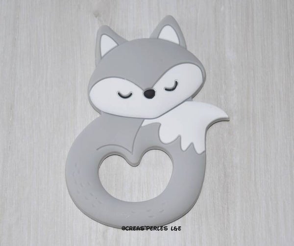 Anneau de dentition renard entier gris clair