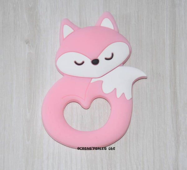 Anneau de dentition renard entier rose clair