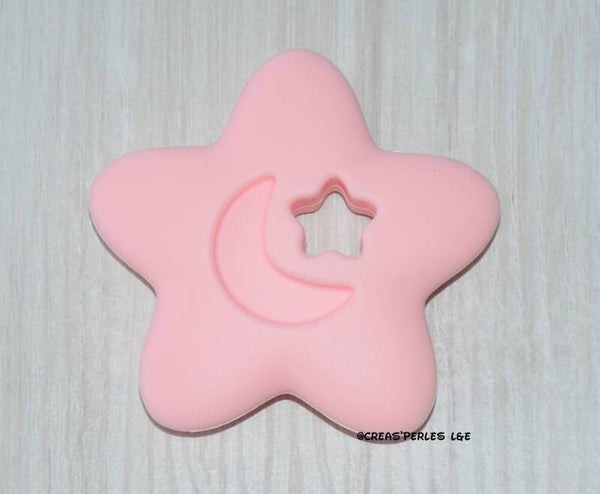 Anneau de dentition étoile rose clair
