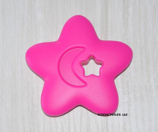 Anneau de dentition étoile rose fuchsia