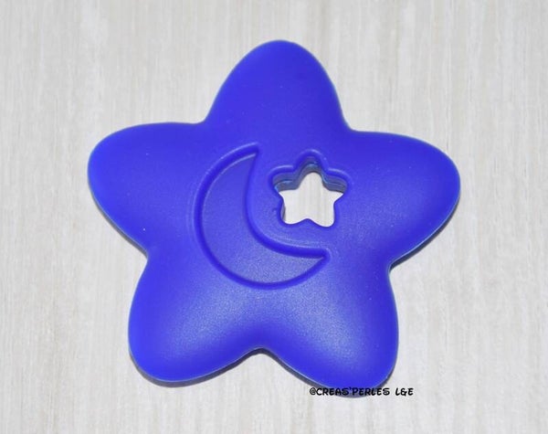 Anneau de dentition étoile bleu roi