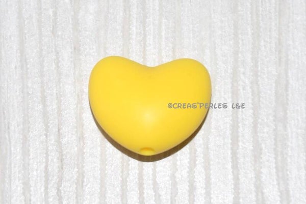 Coeur silicone jaune