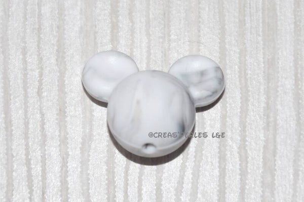 Mickey silicone blanc marbré