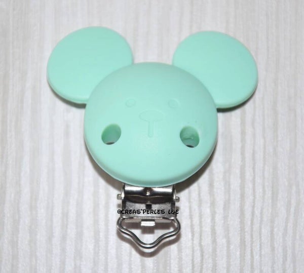 Clip silicone souris menthe