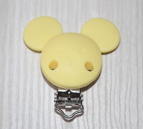 Clip silicone souris jaune clair
